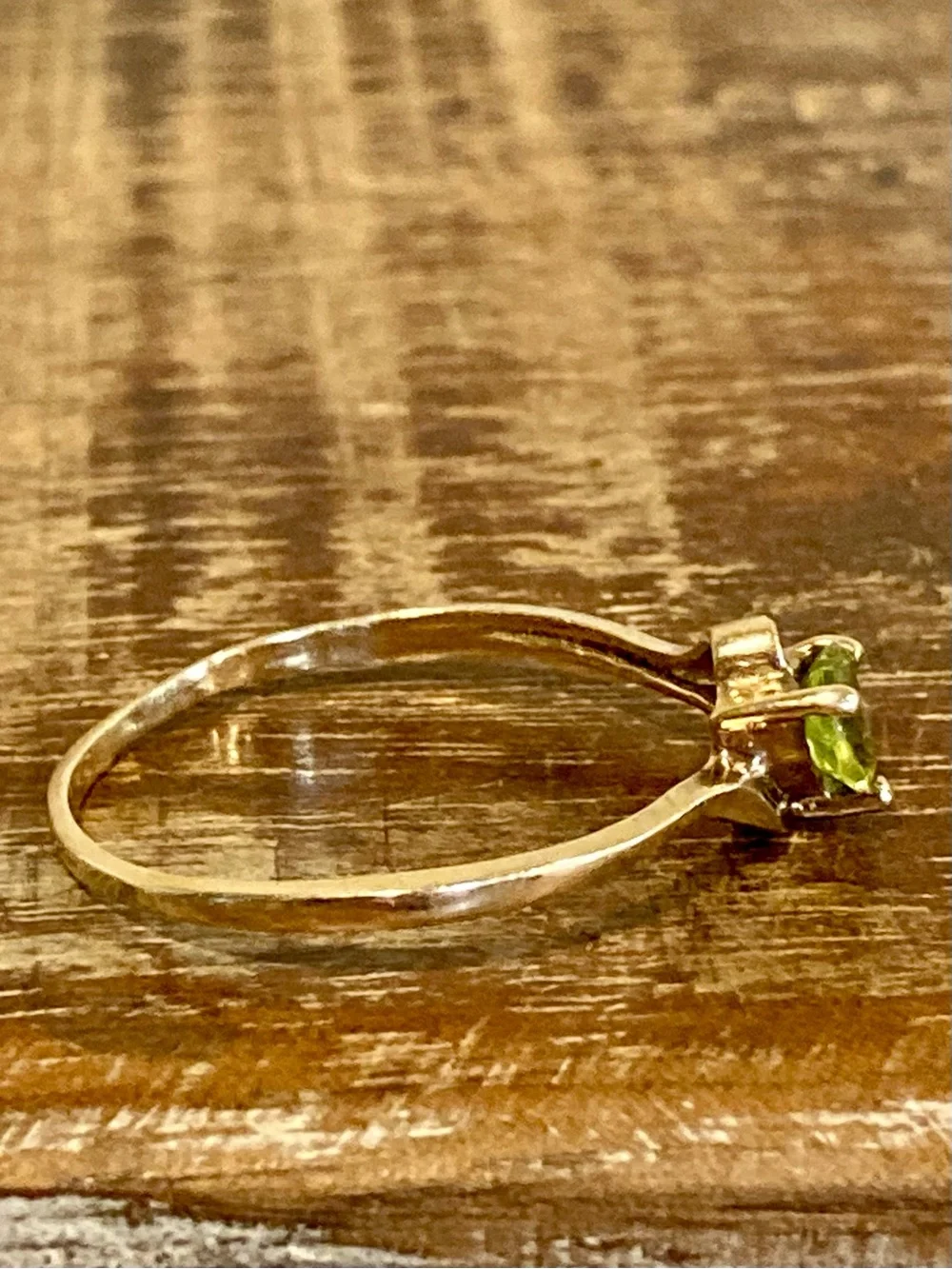 10K Gold Green Gem Heart and Blue Accent Gem - Size 11.25 - R.L. Griffith & Sons - Picture 6 of 14